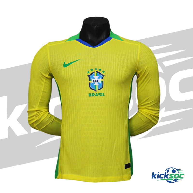 2025-2026 Brazil Home Long-Sleeve Soccer Jersey ( Player ) 