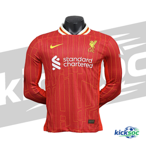 2024-2025 Liverpool Home Red Long-Sleeve Soccer Jersey (Player)