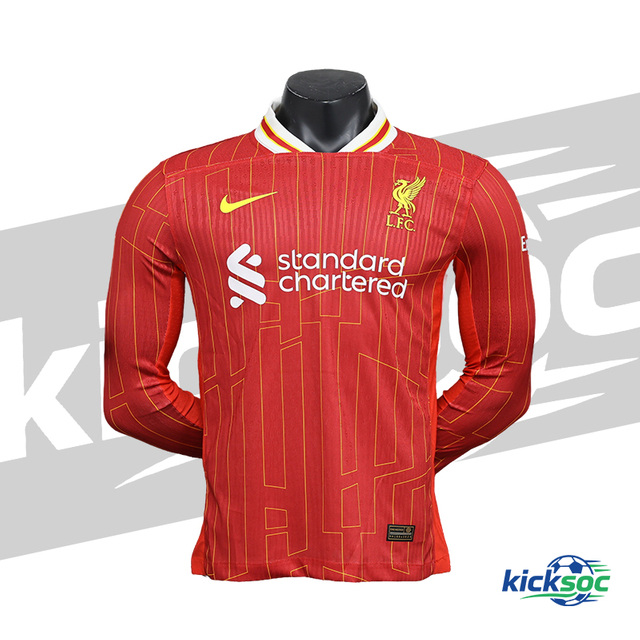 2024-2025 Liverpool Home Red Long-Sleeve Soccer Jersey (Player)
