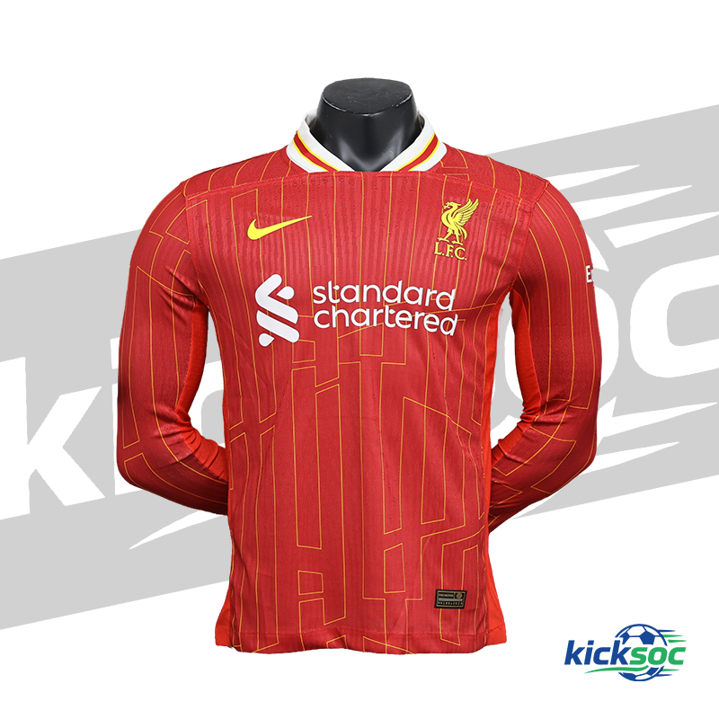 2024-2025 Liverpool Home Red Long-Sleeve Soccer Jersey (Player)